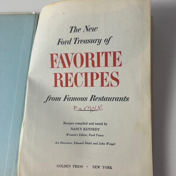 Vintage 1963 The New Ford Treasury of Favorite Recipes From Famous Restaurants - Picture 2 of 8